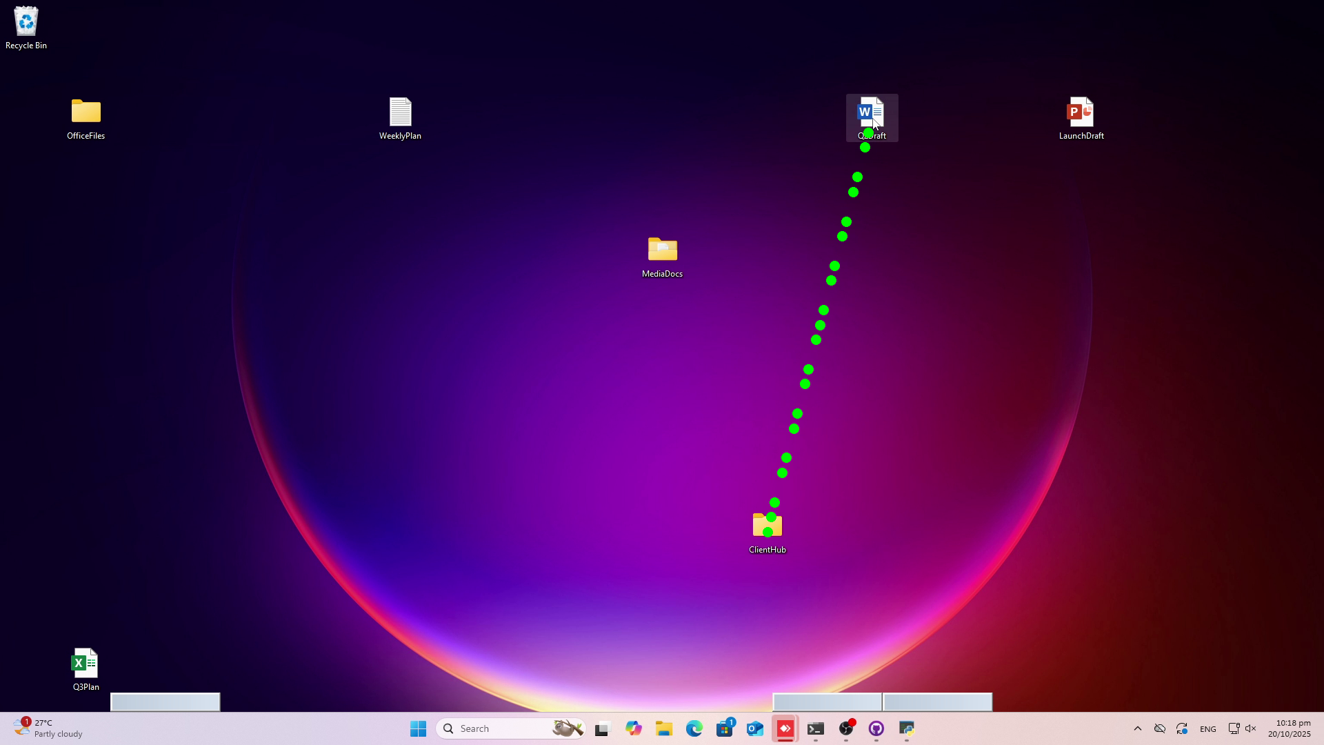 OS desktop trajectory